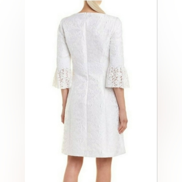 Michael Kors White Brocade Silk Lace Formal Dress - Picture 2 of 11